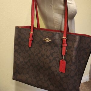 COACH Shoulder Bag-Red/Brown